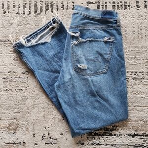 American Eagle Outfitters Blue Distressed Flare Jeans